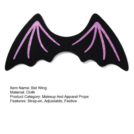Готические крылья летучей мыши Унисекс на ремешках Крылья ведьмы для нарядной вечеринки на Хэллоуин Крылья летучей мыши дьявола для аксессуаров для костюма для косплея