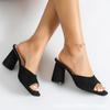 Summer New Wear Cool Slippers Suede One-pedal Shoes Simple and Comfortable Thick Heel High Heel Sandals