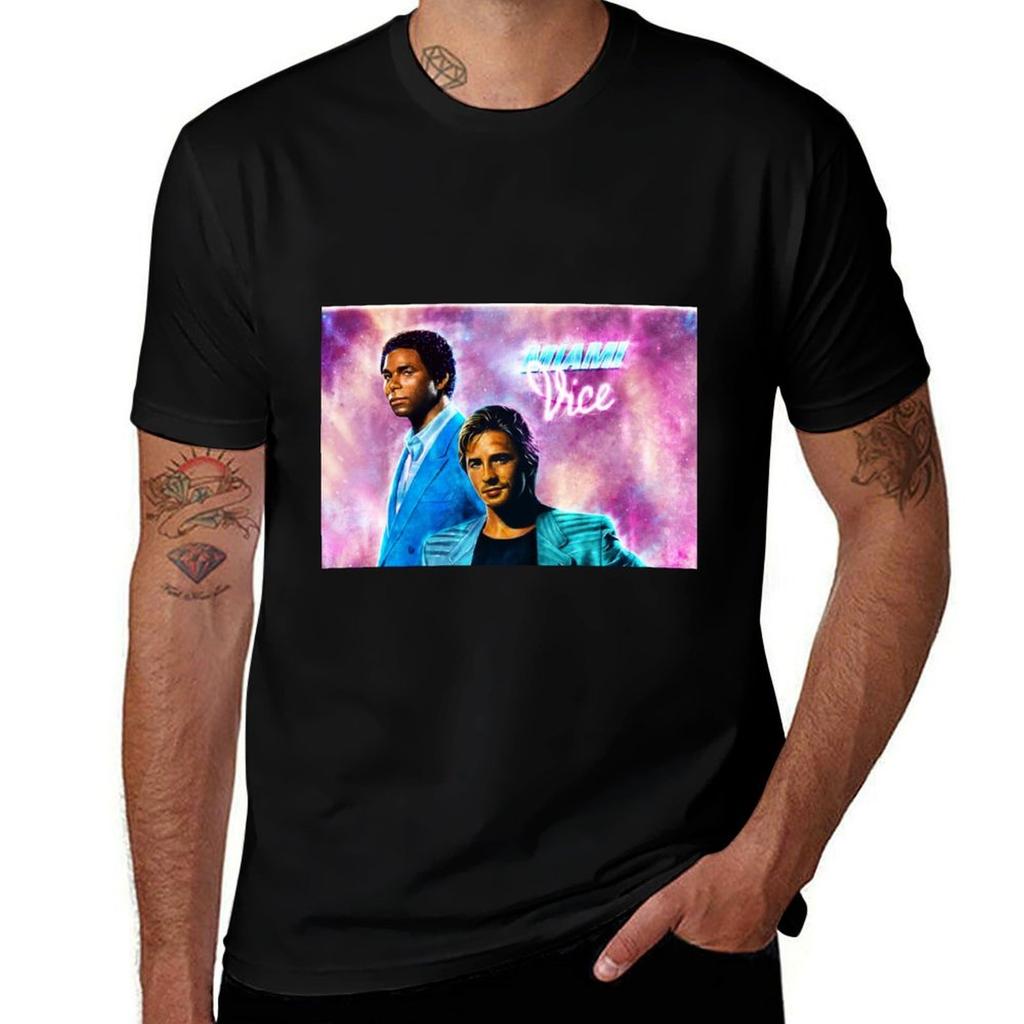 MIami Vice Crockett and Tubbs TShirt Big and Tall Loose Fit TShirt