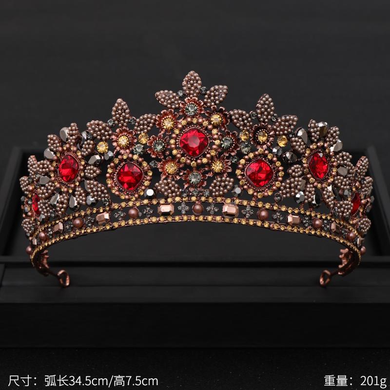 Винтажная королевская тиара в стиле барокко, свадебная корона, диадема для невесты, золотые украшения для головы со стразами, головной убор, свадебные аксессуары для волос