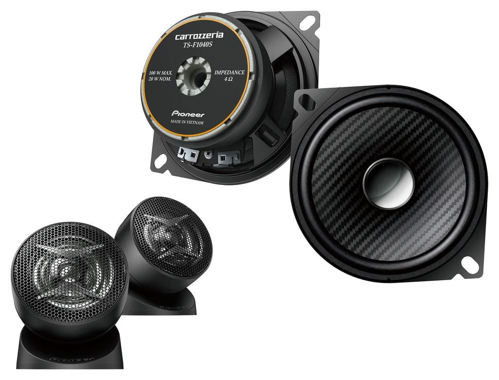 Pioneer TS-F1040S-2 Carrozzeria 3.9-inch (10-cm) Custom-Fit Speakers, Separate 2-Way, High Resolution Compatible