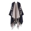 Versatile Travel Shawl, Cold-Proof And Warm In Spring And Autumn, With Thickened Fringed Split Cloak
