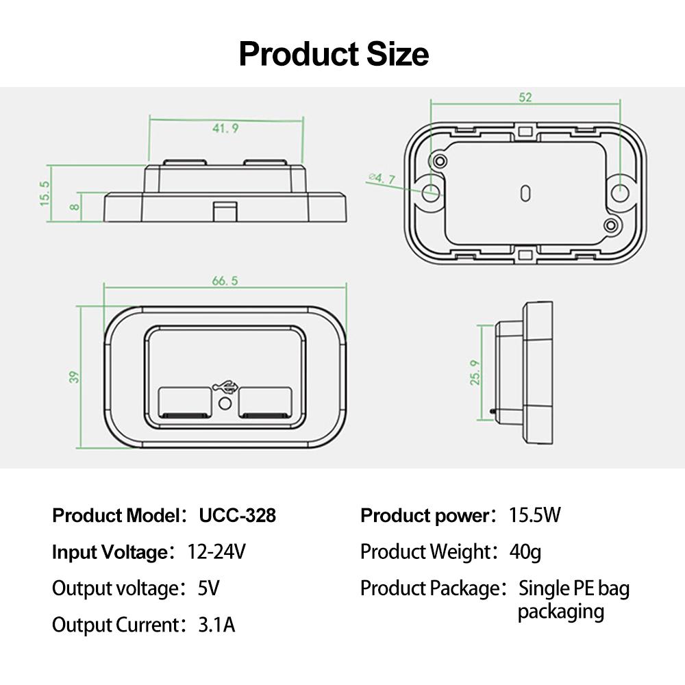 Быстрая зарядка PD Type C, два порта USB, автомобильное зарядное устройство, адаптер, розетка 12 В/24 В, USB-розетка, панель для морского мотоцикла, автофургона, автобуса