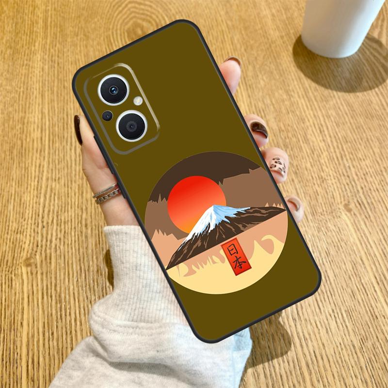 Японское искусство Гора Фудзи Funda Для OPPO Reno 13 F 14F 12F 11F 8T 7 8 Lite 10 11 12 14 OPPO Find X5 X6 X8 X9 Pro Чехол