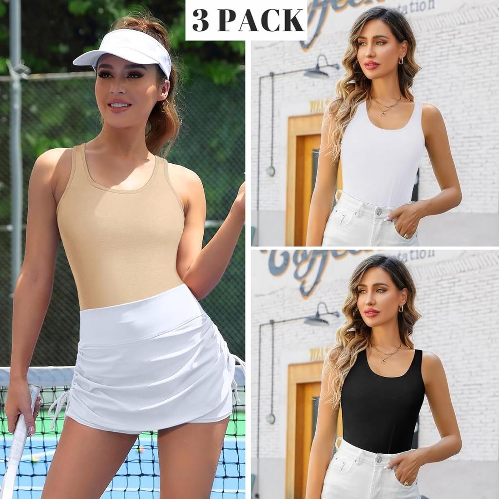 CHARMLEAKS Бюстгальтер-полка, топы на бретелях, топы для тренировок, рубашка для йоги, женская хлопковая майка, 3 упаковки