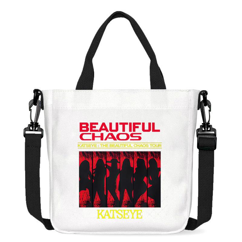 KATSEYE Merch Canvas Tote Bag Simple Trendy Crossbody Shoulder Bag Large Capacity 601123-16