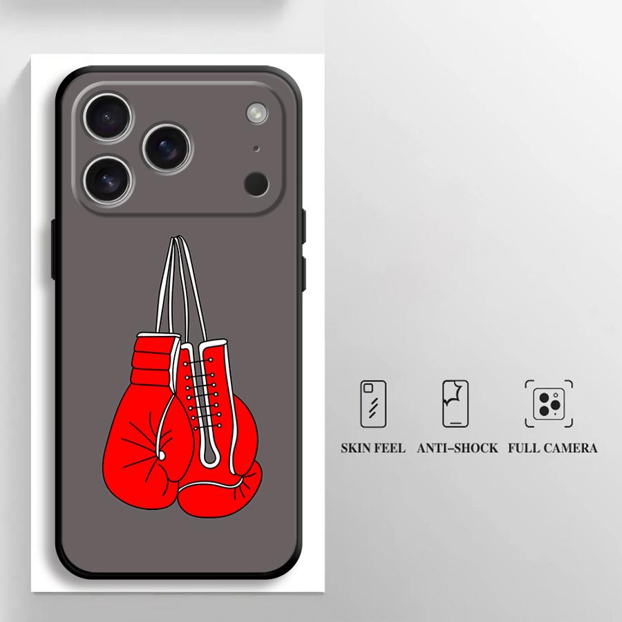 Чехол для телефона Funda для Apple iPhone 17 Pro Max 15 Pro 7 8 16 13 XR XS MAX 11 Air 14 12 Крутые боксерские перчатки