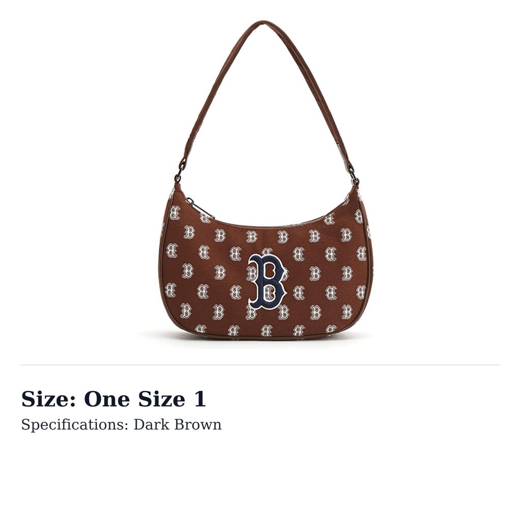 MLB Polyester Shoulder Bag, Handbag, Shoulder Bag Unisex Dark Brown 3ABQS102N-