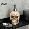 Gothic Bathroom Decor Accessories Skull Dispenser Bottle with Pump, Large Capacity Vinyl Refillable Hand Soap Lotion Container, for Shower Gel