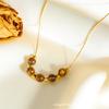 Модное ретро ожерелье ручной работы круглое ожерелье из бисера с тигровым глазом простое нишевое ожерелье высокого класса
