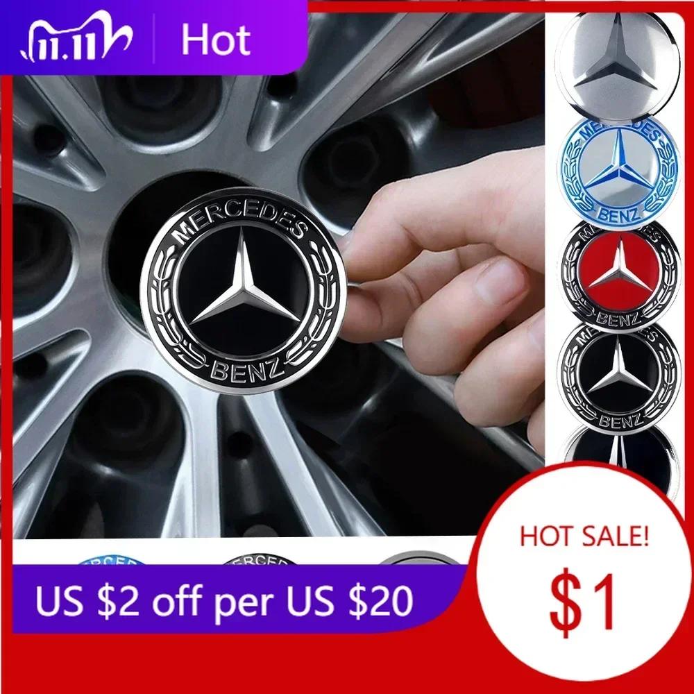 Автомобильная наклейка для Mercedes Benz 4 шт. 60/63/68 мм Колпачок ступицы колеса автомобиля Колпачок ступицы автомобиля Аксессуар для MERCEDES BENZ AMG W108 W124 W12