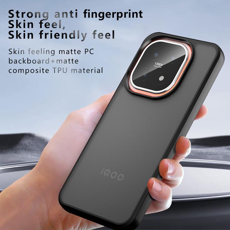 Для Vivo iQOO 15 Чехол Противоударный Матовый на ощупь Матовый ПК+ТПУ Защита от отпечатков пальцев Прозрачная крышка для iQOO 15