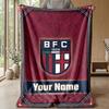 Custom Text Flannel Throw Blanket, Lightweight Cozy Bed Sofa BlanketBologna FC