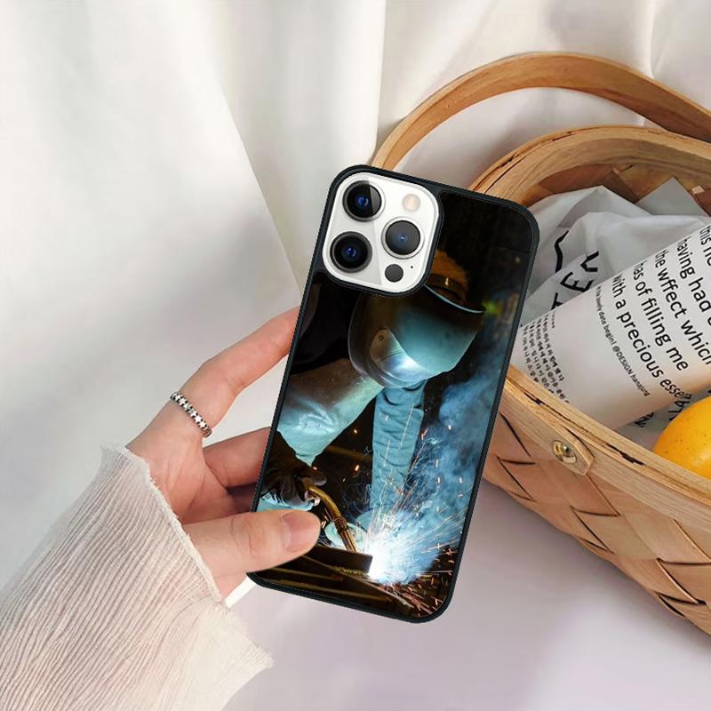 Welder Welding Hot Metal Worker Phone Case For for iPhone 17 Air 16 15 14 11 12 13 Pro MAX Plus coque Cover Shell