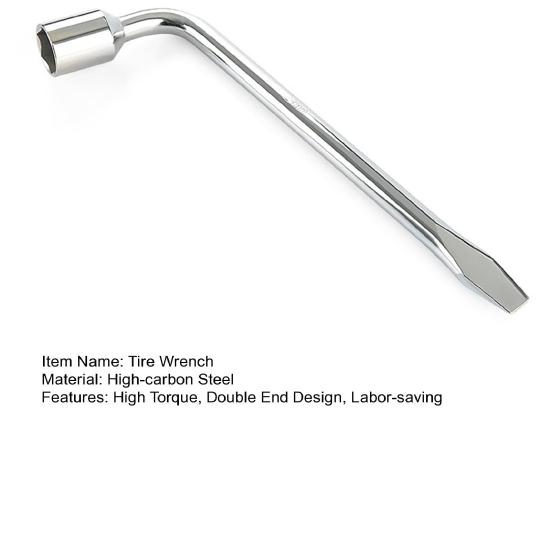 17/19/22/24 мм Шинный ключ с высоким крутящим моментом, нескользящий инструмент для снятия автомобильных шин, высокоуглеродистая сталь, 2-концевой торцевой ключ L-типа, шестигранный ключ, гаечный ключ, инструмент