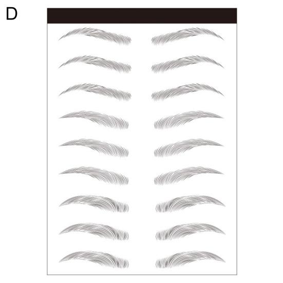 1 лист наклеек для бровей, различные формы, эффект 3D на водной основе, полуперманентные, в форме арки, водостойкие, как волоски, переводные наклейки для бровей