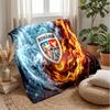 Romania Football Printed Flannel Blanket Skin Friendly Warm Decorative Throw for Indoor Couch Bed Daily Use