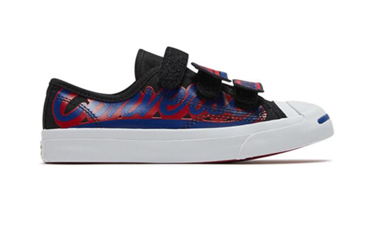 Converse Кеды Jack Purcell на липучках Низкие Детские для скейтбординга Черно-красные Дети Возраст 3-7 лет 366489C