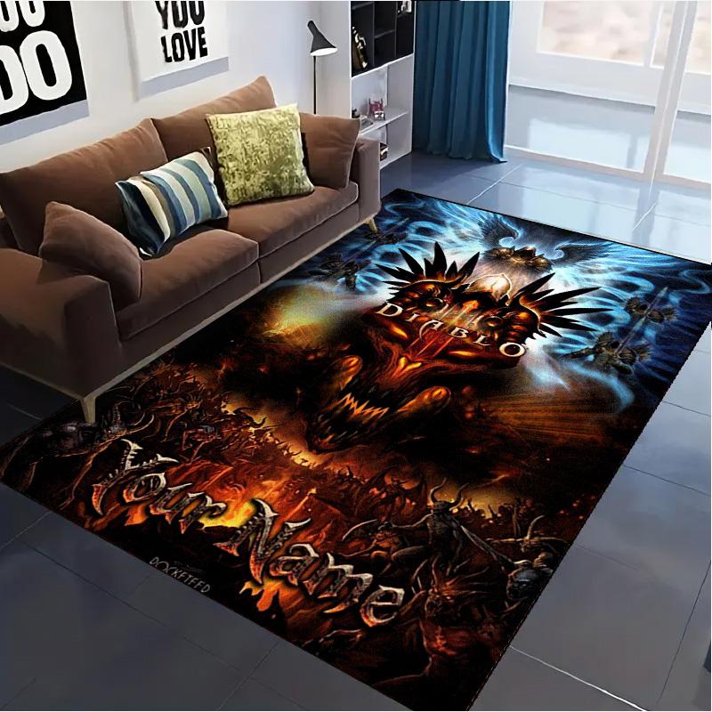 Name Custom Diablo Carpet Rug for Living Room Bedroom Home Sofa Decoration,Kids play Non-slip Floor Mat