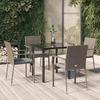 VidaXL Garden Dining Furniture and Cushions 5 Pcs Black and Grey 3185138