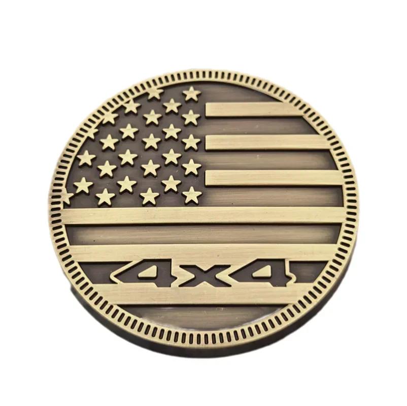 3D Metal Side Fender Rear Trunk Badge Emblem Sticker 4X4 US Flag For Jeep Wrangler Grand Cherokee Dodge Car Accessories ALY1