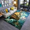 3D Pirate Ship Boat, Large Area Carpets for Home Living Room  Children's Bedroom Sofa Doormat Kitchen Floor Rugs Anti-slip Decor