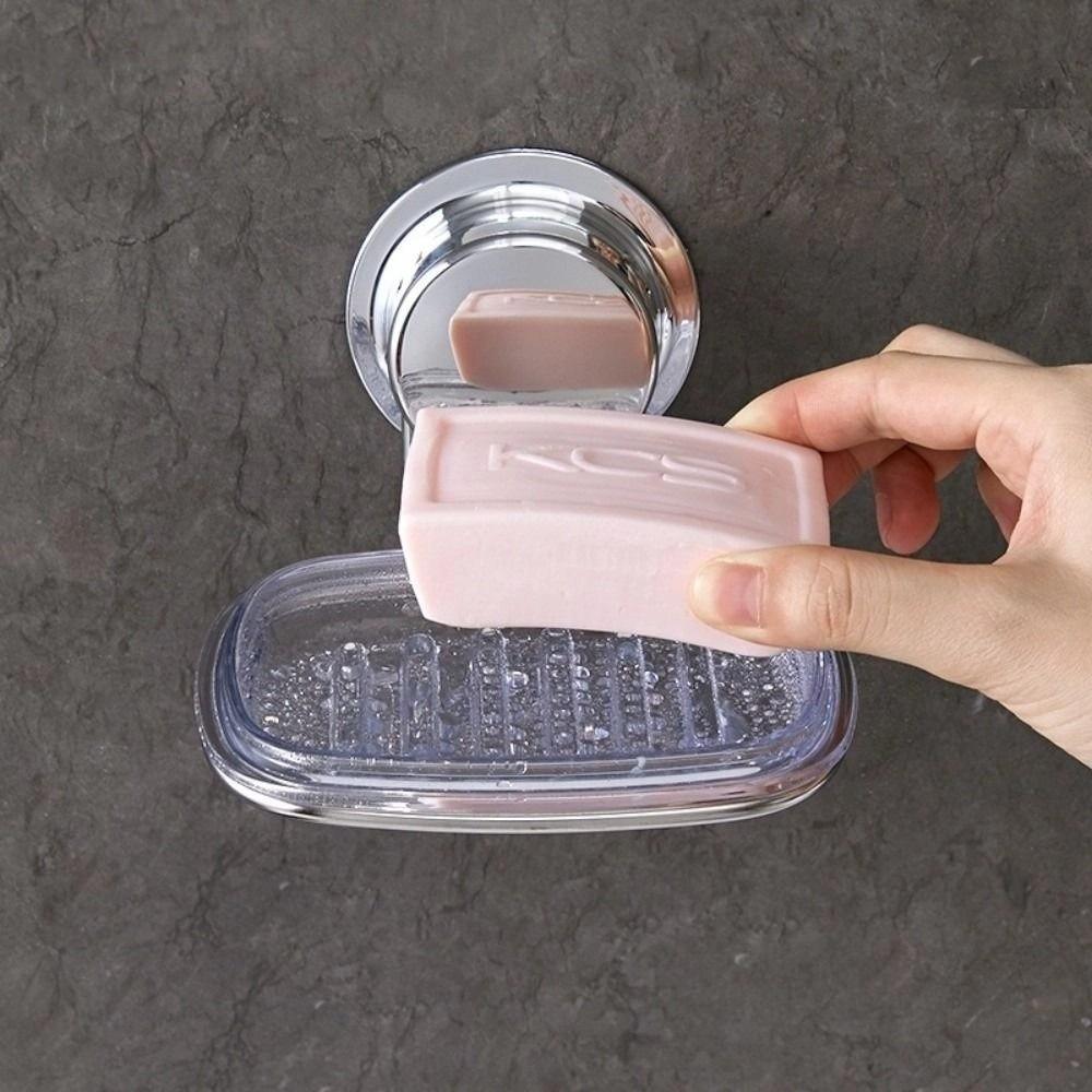 Wall Mounted Soap Sponge Holder Suction Cup Soap Rack Reusable Soap Tray Kitchen Sink