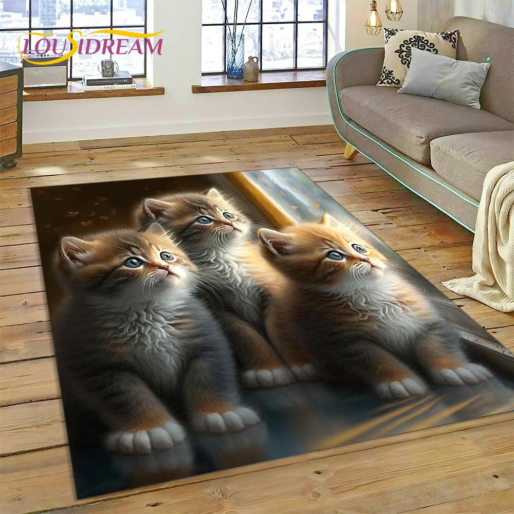 3D Персидский кот, Милый котенок калико, Мультяшный ковер-циновка Регдолл для гостиной, спальни, домашнего декора, Нескользящий для дивана, Придверный коврик, Подарок ребенку