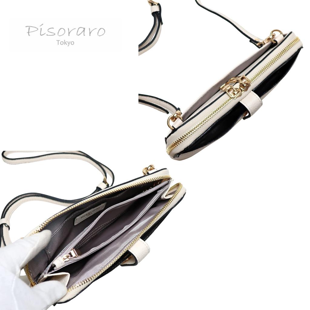 Pisoraro Кошелек-сумка через плечо с отделением для смартфона, Crossbody, Цвет: Слоновая кость, Многофункциональная, PR184 IVORY