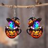 Серьги-подвески в виде привидения на Хэллоуин, акриловые серьги из нержавеющей стали, классический мультяшный стиль, отлично подходят для круглогодичного использования, вечеринок и праздников
