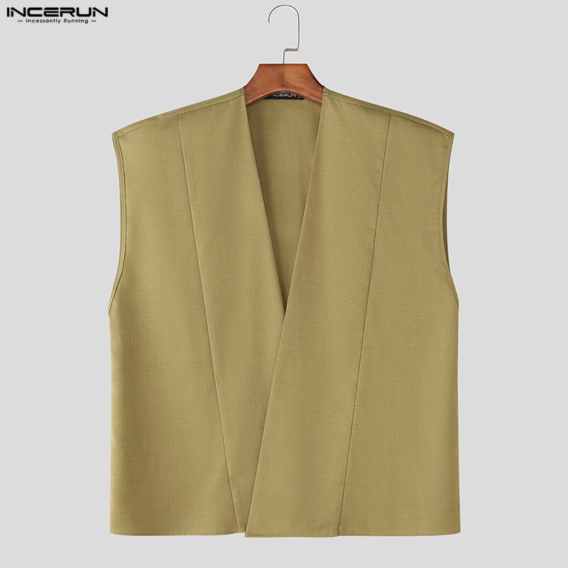 INCERUN Two Pieces Sets Men Sleeveless Tops and Long Loose Pants Outfits