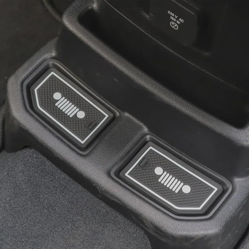 Для Wrangler JL 2018-2023 Автомобильные резиновые коврики для салона Автомобильные аксессуары в стиле Красный и белый