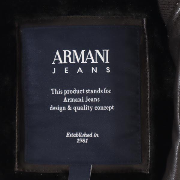 Armani Jeans Подкладка из искусственного меха Куртка на молнии 48 Логотип серии Black Мужская Б/у