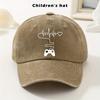 A Vintage Baseball Cap with a Heart Pattern Designed for Kids Stylish SoftTop Cap for Boys And Girls Adjustable Size Trendy