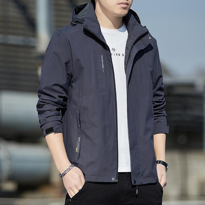 Весеннее новое мужское пальто, тренд весны и осени, тонкий плащ с капюшоном, мужская спортивная повседневная куртка, мужской стиль