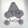Winter Women's Knitted Hat with Beads and Fur Pom, Featuring a Velvet Lining, Large Fur Brim, and Warm Ear Protection.