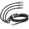 100 Вт сверхбыстрая зарядка USB C Type 3 в 1 кабель для передачи данных с подсветкой для iPhone Samsung Xiaomi Huawei шнуры для быстрой зарядки