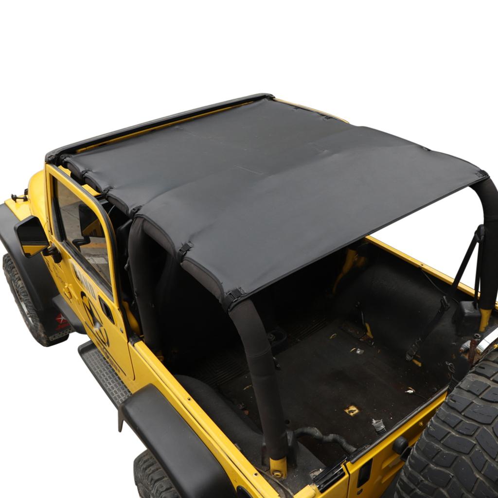 Leather Soft Roof Mesh Bikini Top Sunshade Cover UV Sun Insulated Net for Jeep Wrangler TJ 1997-2006 Car Exterior Accessories