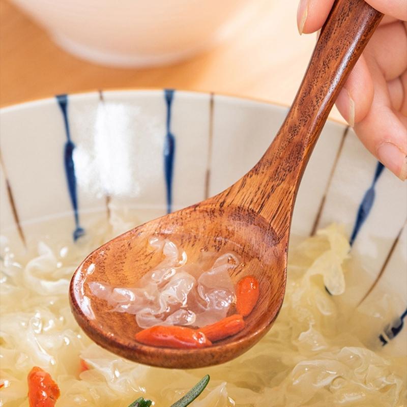 Деревянная Суповая Ложка Кухонные Принадлежности Термостойкая Ложка Сервировочные Ложки Деревянная Текстура Подходит для Домашнего Кухонного Использования