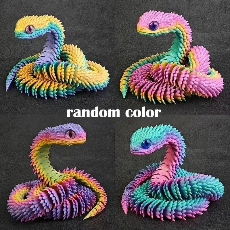 3D-печатная шарнирная фигурка змеи Игрушки Гибкая игрушка-антистресс Реалистичная модель ползающей змеи Украшения Креативный забавный подарок