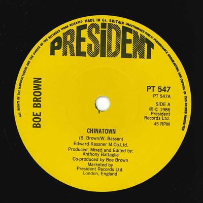7-дюймовая пластинка BO BROWN - Chinatown PT547 President Recor 1986 UK Soul/Funk Б/у