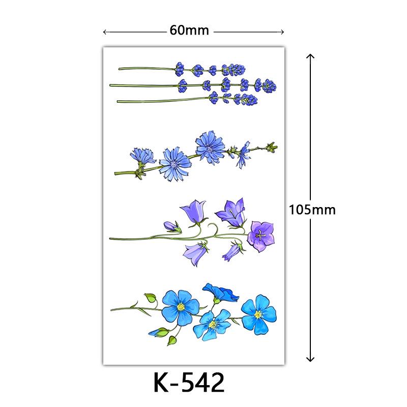 Waterproof Tattoo Stickers: English Letters, Flowers & Butterfly Sketches