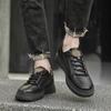 Brand Men's Lace Up Cowhide Comfortable Board Shoes Fashion New Spring Men's Breathable Non Slip Casual Sports Leather Shoes