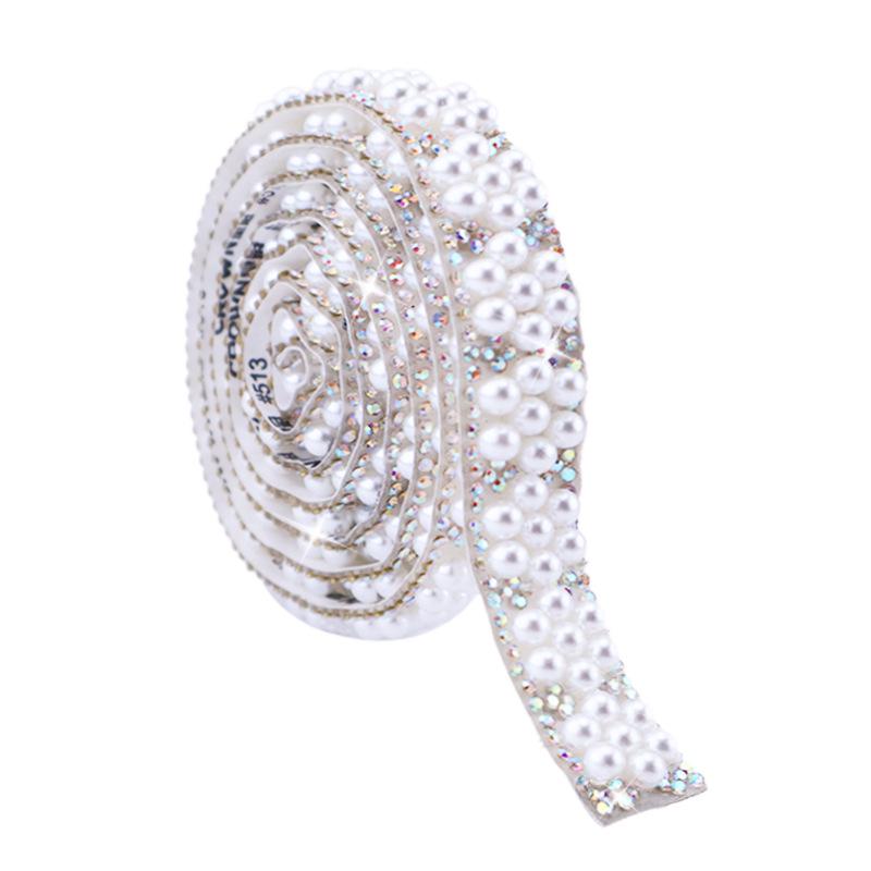 Сделай сам самоклеящуюся цепочку из жемчуга и страз для украшений и аксессуаров для одежды