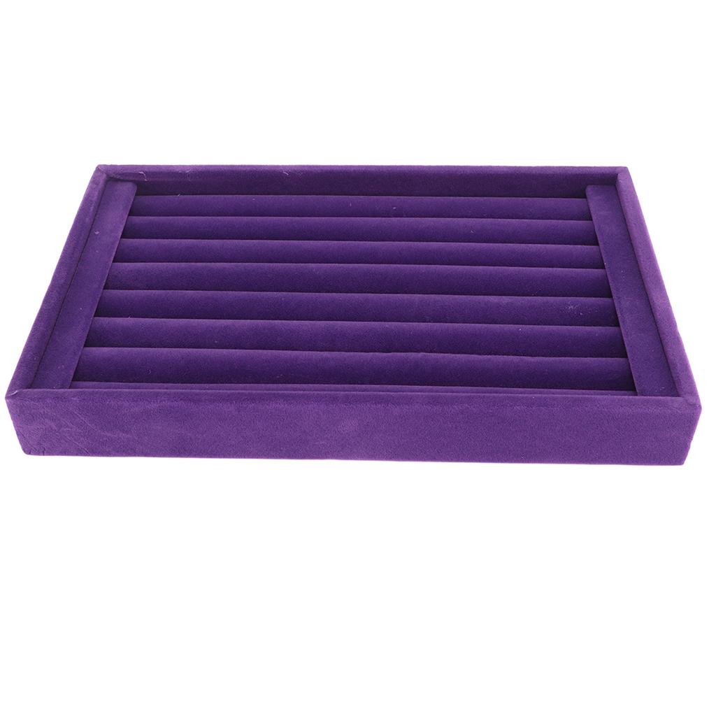 Органайзер для колец Purple Velvet на 7 ячеек, складной лоток для хранения ювелирных изделий, витрина для сережек