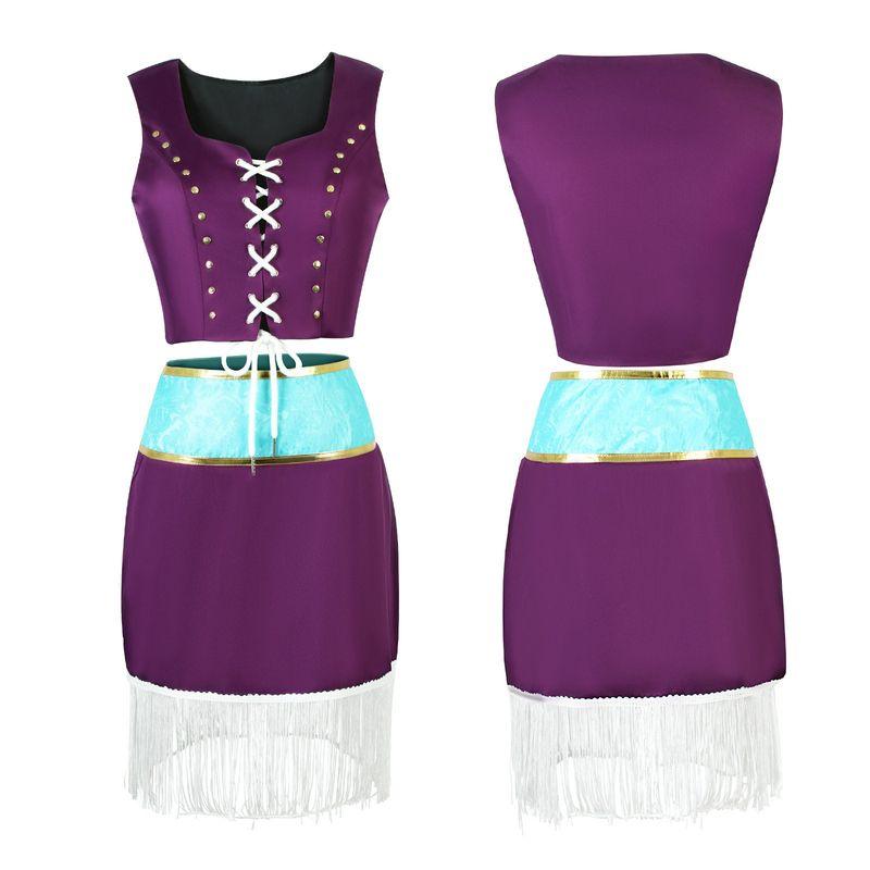 One Piece Robin Cosplay Outfit with Fur Collar Jacket, Nico Robin Cosplay Costume, Anime Style