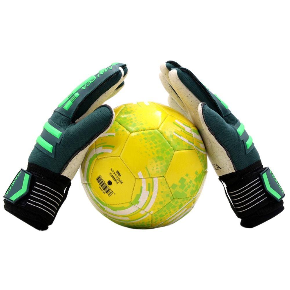 Противоскользящие вратарские перчатки, износостойкие амортизирующие латексные перчатки, регулируемые футбольные вратарские перчатки для игры в футбол