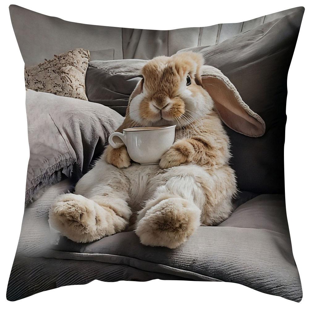 Милая наволочка с принтом кролика для дома, дивана, спальни
