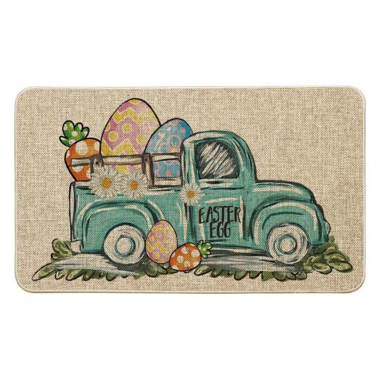 Декоративный напольный коврик с изображением пасхального кролика, влагостойкий нескользящий моющийся приветственный коврик для передней двери