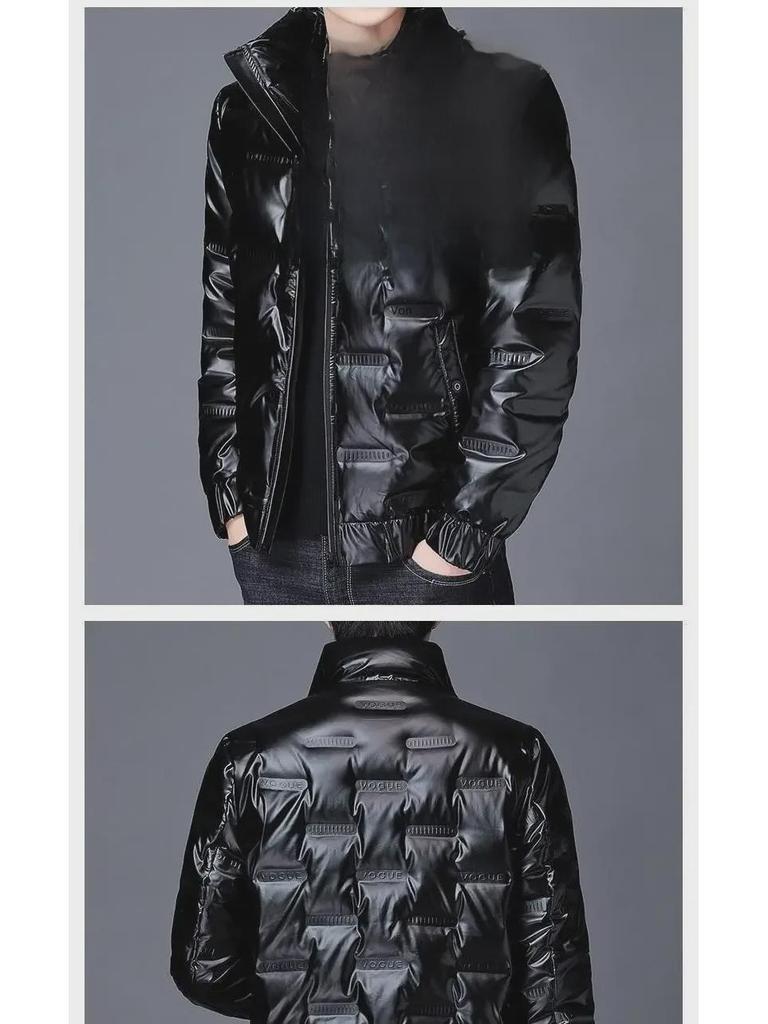 Мужская куртка из блестящего хлопкового пуха — зимний тренд 2022 года, короткая, плотная, теплая и стильная